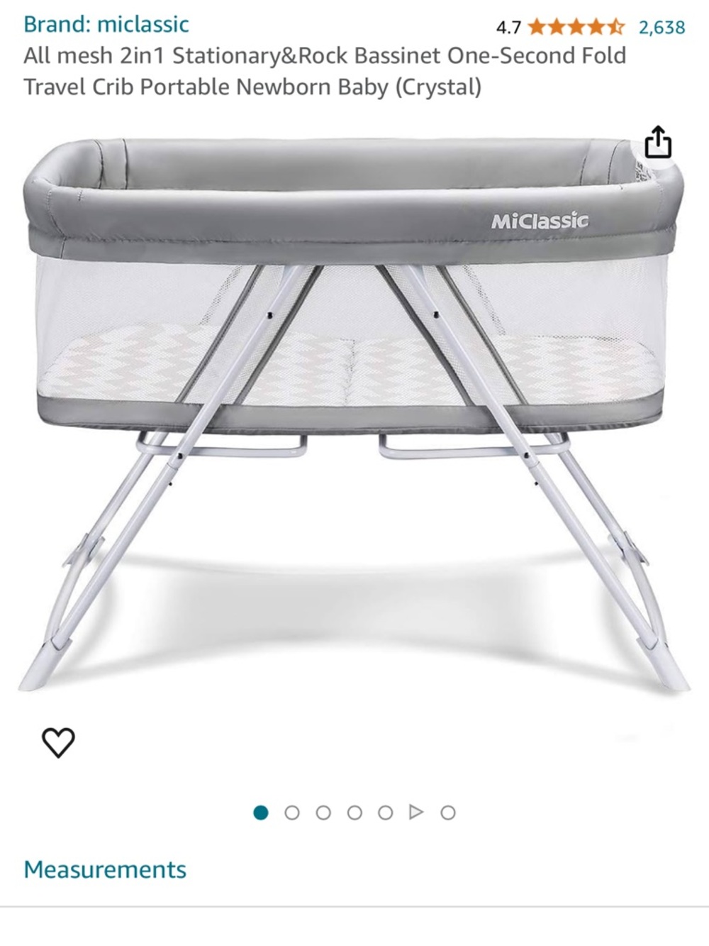 MICLASSIC 2 in 1 stationary & rock bassinet